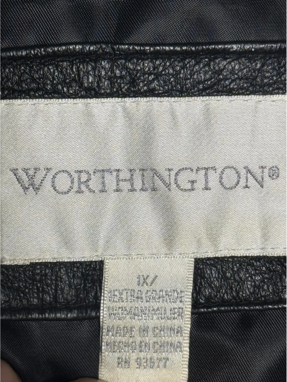 Worthington Women's Genuine Leather Jacket Black XL